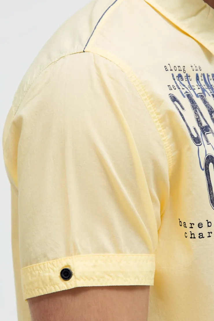 Leichtes Kurzarmhemd mit Logo Artwork lemon juice