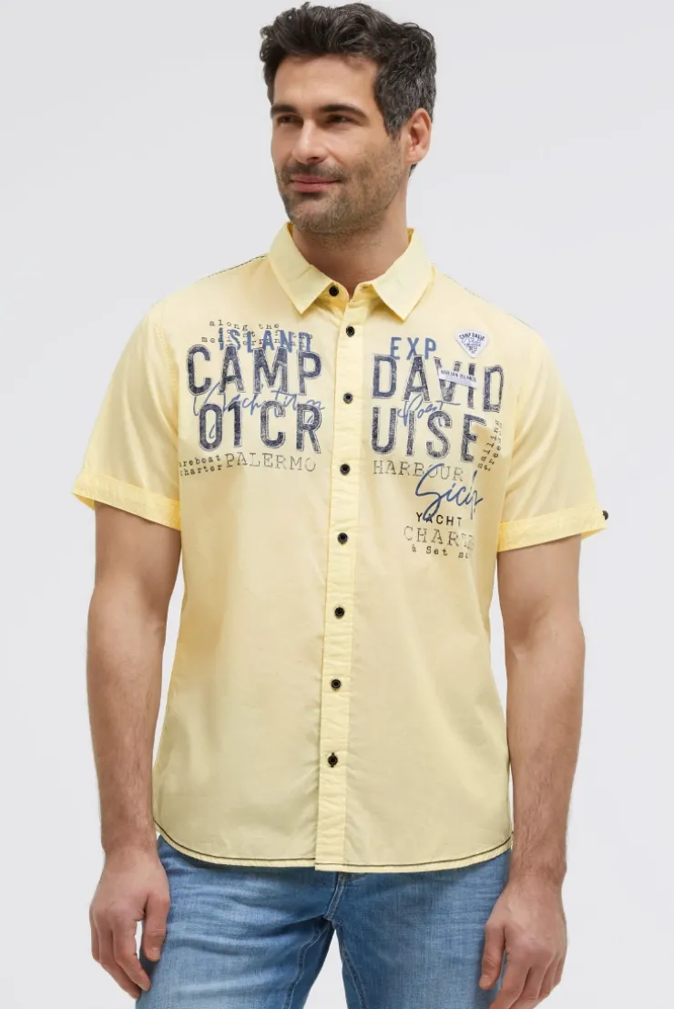Leichtes Kurzarmhemd mit Logo Artwork lemon juice