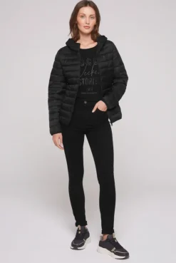 Leichte Steppjacke mit Kapuze black