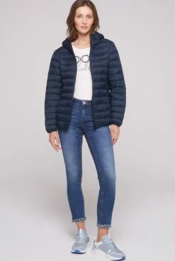 Leichte Steppjacke mit Kapuze blue navy