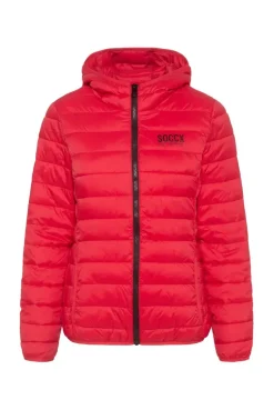 Leichte Steppjacke mit Kapuze royal red