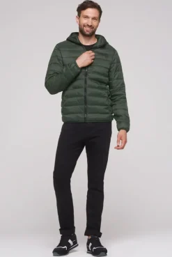 Leichte Steppjacke mit Kapuze khale green