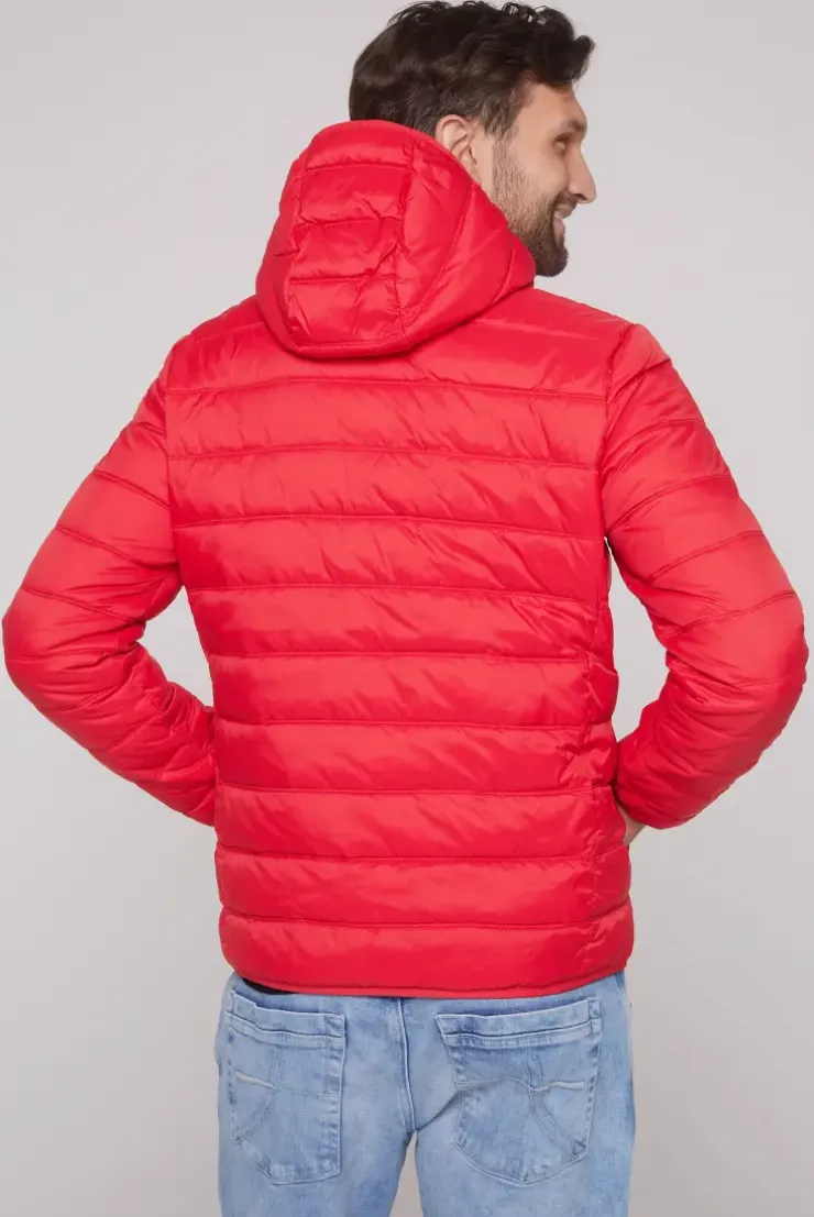 Leichte Steppjacke mit Kapuze royal red