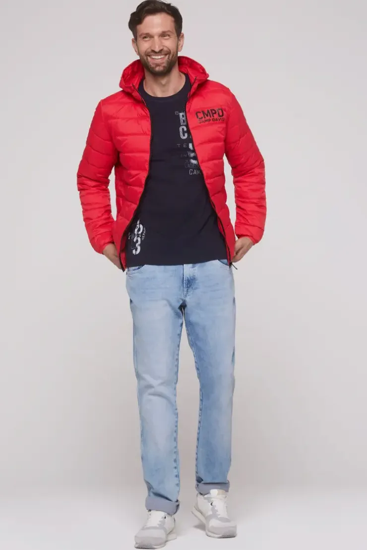 Leichte Steppjacke mit Kapuze royal red