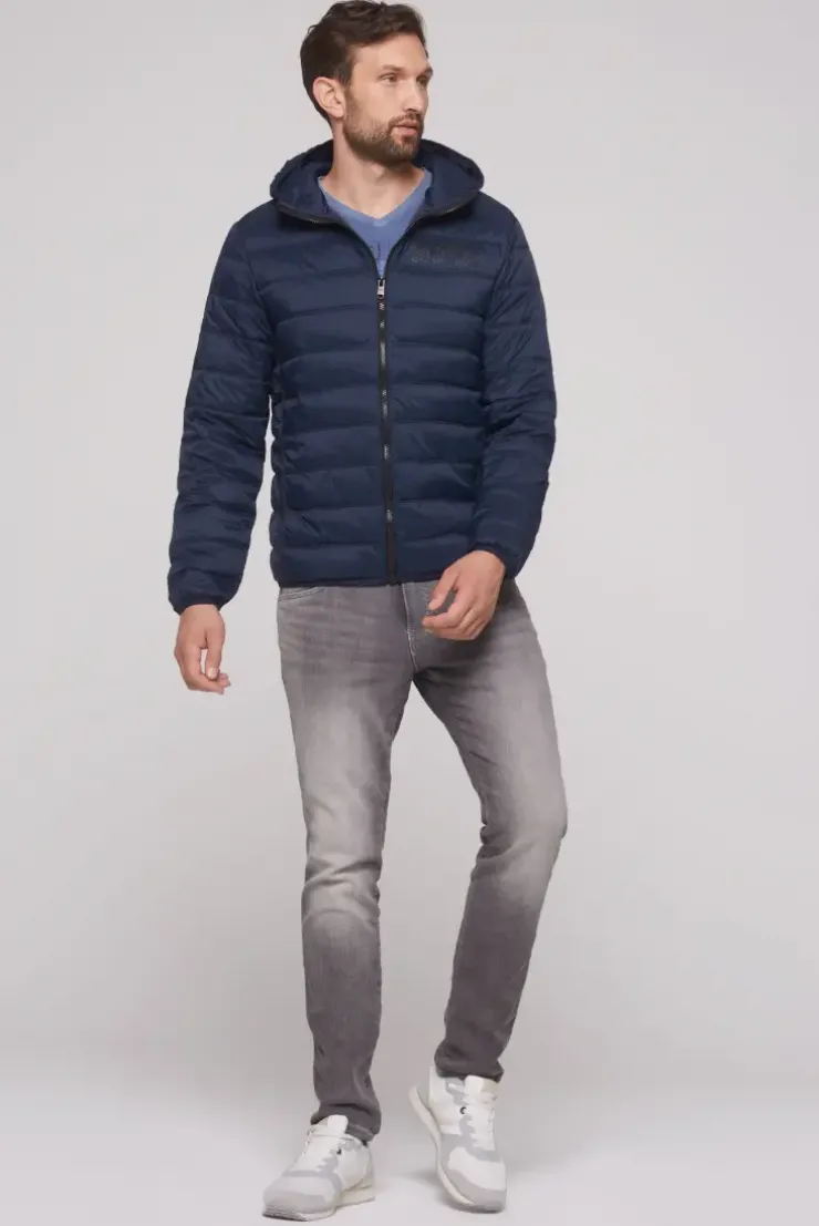 Leichte Steppjacke mit Kapuze blue navy