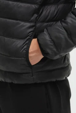 Leichte Steppjacke mit Logo Print black