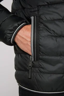 Leichte Steppjacke mit Logo Prints und Tapes black