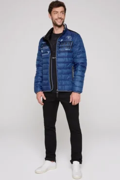Leichte Steppjacke mit Logo Prints und Tapes flight blue