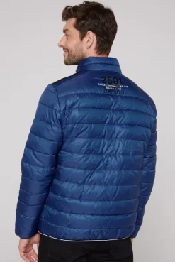 Leichte Steppjacke mit Logo Prints und Tapes flight blue
