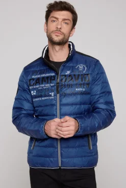 Leichte Steppjacke mit Logo Prints und Tapes flight blue
