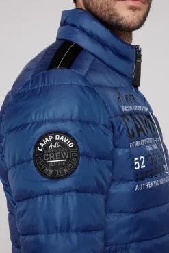 Leichte Steppjacke mit Logo Prints und Tapes flight blue