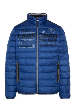 Leichte Steppjacke mit Logo Prints und Tapes flight blue