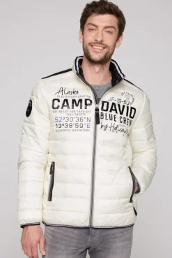 Leichte Steppjacke mit Logo Prints und Tapes kitt