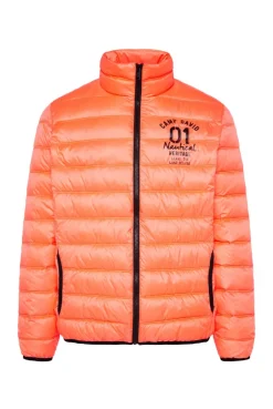 Leichte Steppjacke mit Rücken-Print speed orange neon