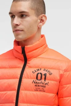 Leichte Steppjacke mit Rücken-Print speed orange neon