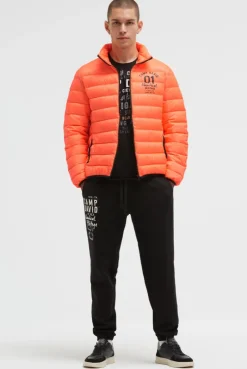 Leichte Steppjacke mit Rücken-Print speed orange neon