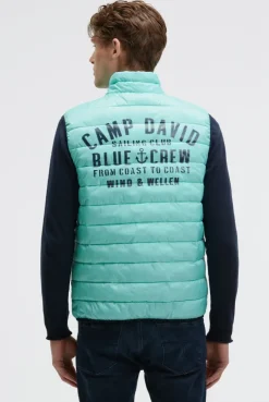 Leichte Steppweste mit Rücken-Print new aqua