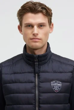 Leichte Steppweste mit Rücken-Print blue navy | S