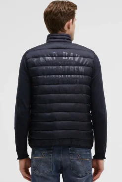 Leichte Steppweste mit Rücken-Print blue navy | S