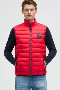 Leichte Steppweste mit Rücken-Print summer red
