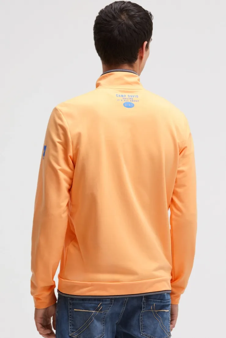 Leichte Sweatjacke mit Label Prints sunrise neon
