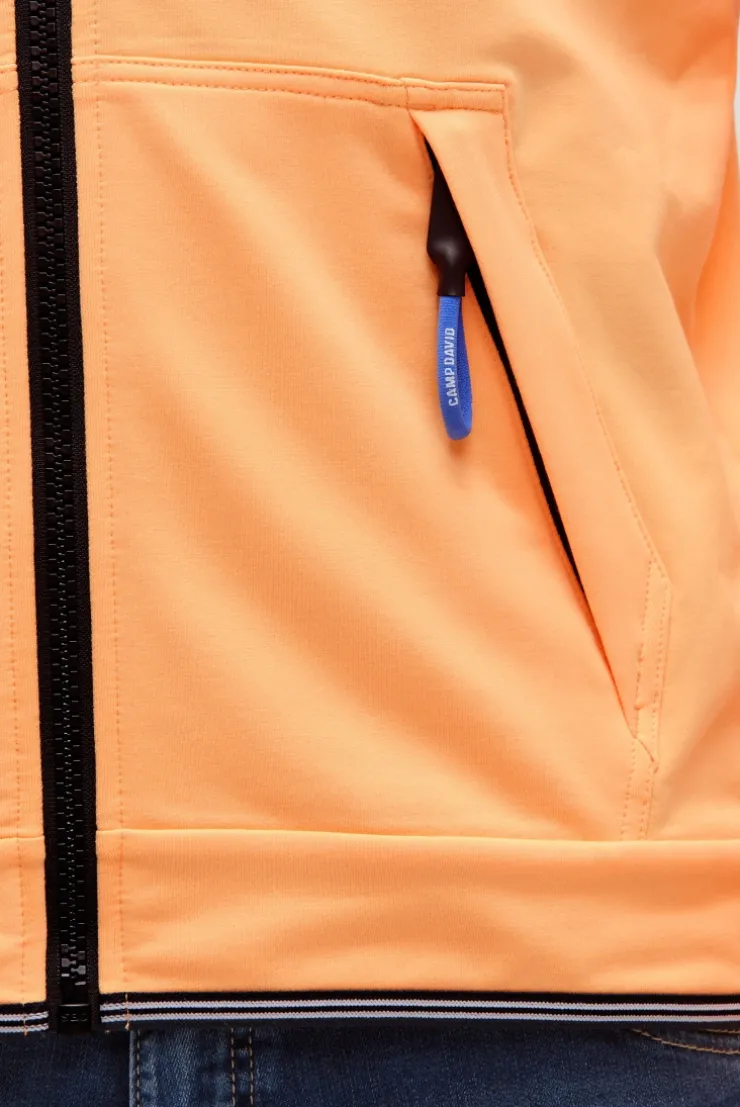 Leichte Sweatjacke mit Label Prints sunrise neon