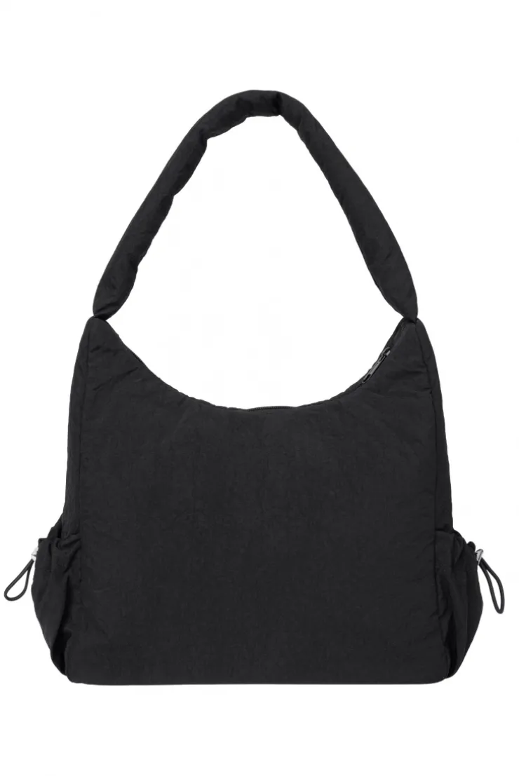 Leichte, wattierte Schultertasche black
