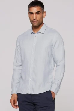 Leinenhemd Langarm Muscle Fit smokey mint
