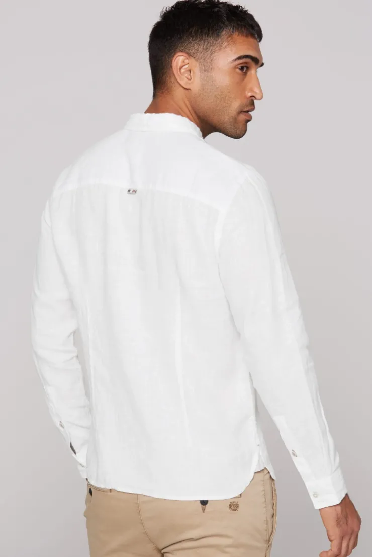 Leinenhemd Langarm Muscle Fit opticwhite