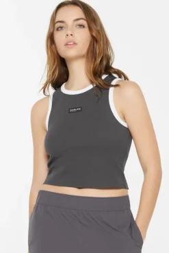 LI-SA Cropped Rib Top asphalt
