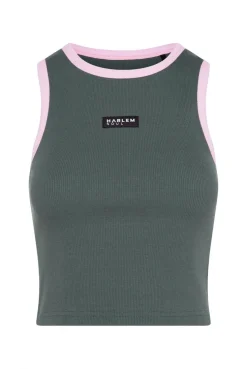 LI-SA Cropped Rib Top dark green