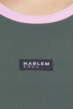 LI-SA Cropped Rib Top dark green