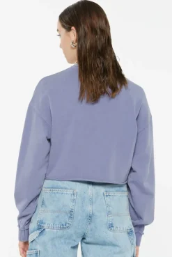 LO-LA Cropped Sweatshirt printed violet