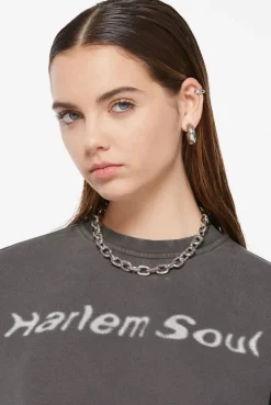 LO-LA Cropped Sweatshirt printed asphalt
