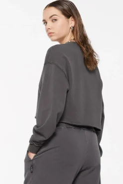 LO-LA Cropped Sweatshirt printed asphalt