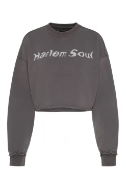 LO-LA Cropped Sweatshirt printed asphalt
