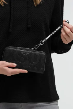 Longbörse mit All-Over-Logo-Prägung black
