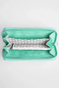 Longbörse mit All-Over-Logo-Prägung misty mint