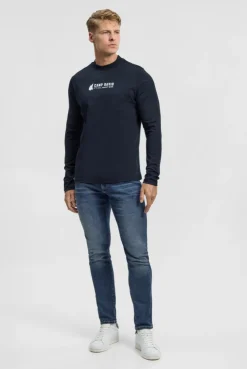 Longsleeve mit Rücken-Artwork blue navy