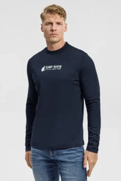 Longsleeve mit Rücken-Artwork blue navy
