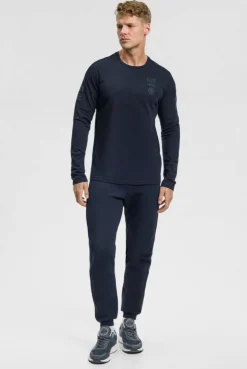 Longsleeve mit reflektierendem Schulter-Artwork blue navy | 4XL