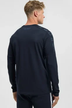 Longsleeve mit reflektierendem Schulter-Artwork blue navy | 4XL