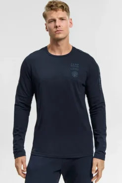 Longsleeve mit reflektierendem Schulter-Artwork blue navy | 4XL