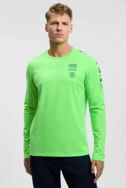 Longsleeve mit reflektierendem Schulter-Artwork tech green