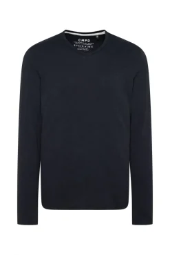 Longsleeve mit V-Neck blue navy