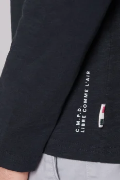 Longsleeve mit V-Neck blue navy
