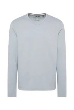Longsleeve mit V-Neck smokey mint