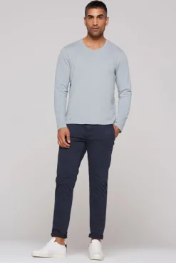 Longsleeve mit V-Neck smokey mint