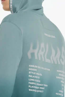 MON-TEL Hoodie Dip Dyed printed fog blue