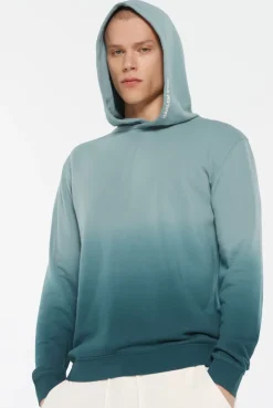 MON-TEL Hoodie Dip Dyed printed fog blue